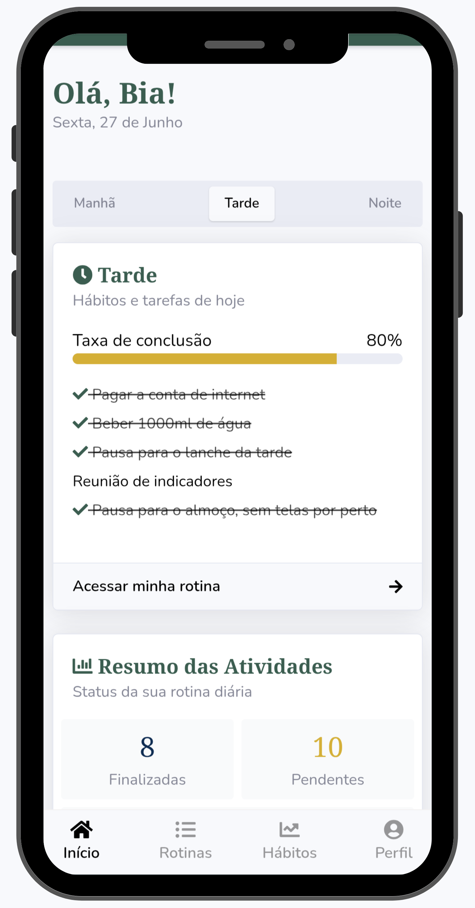 Hábito de ir para academia