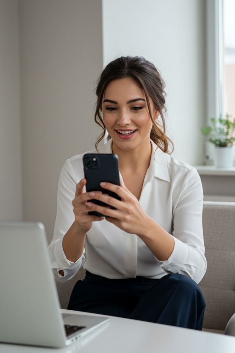 Mulher atualizando planner digital