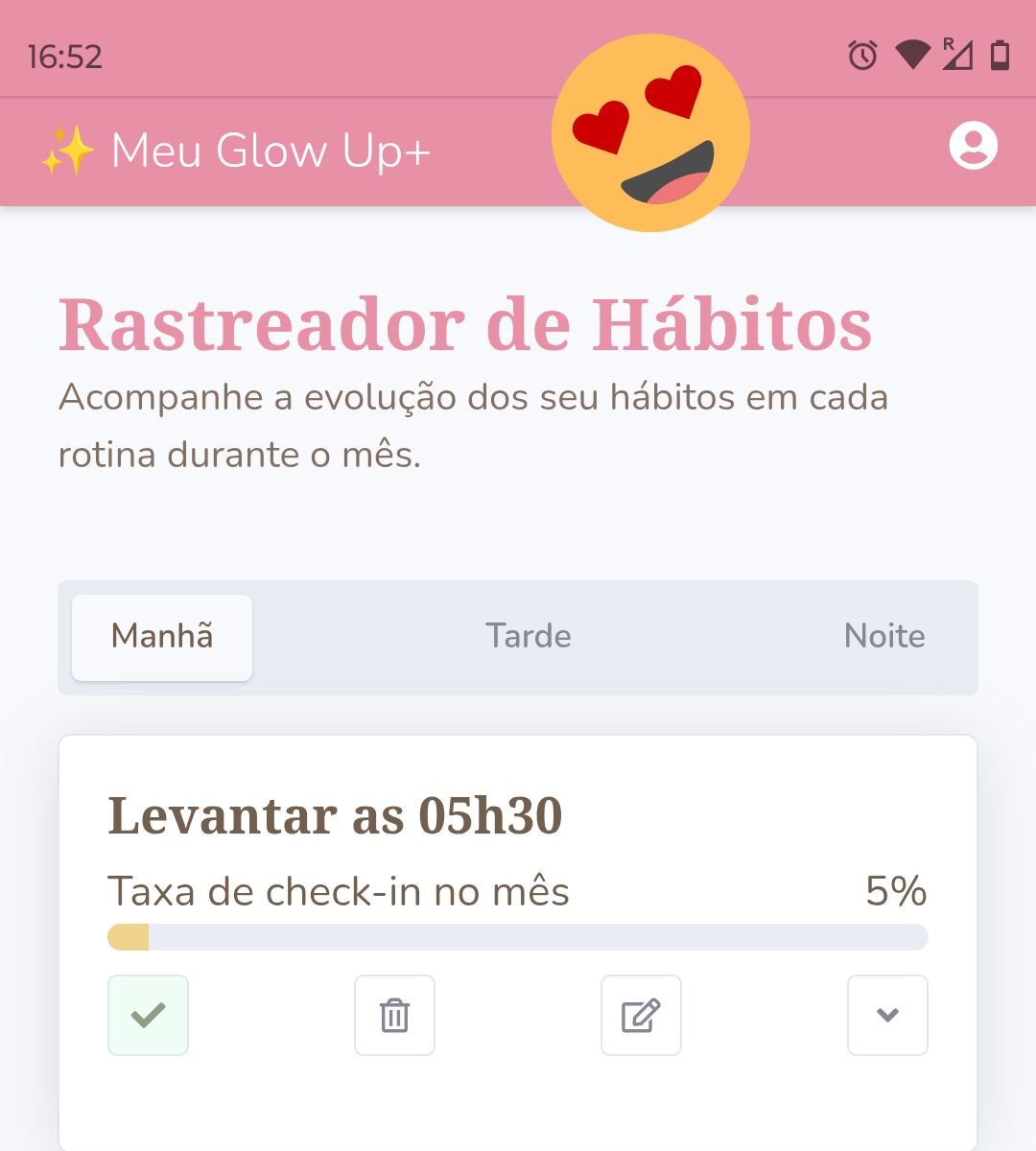 planner com rastreador de hábitos